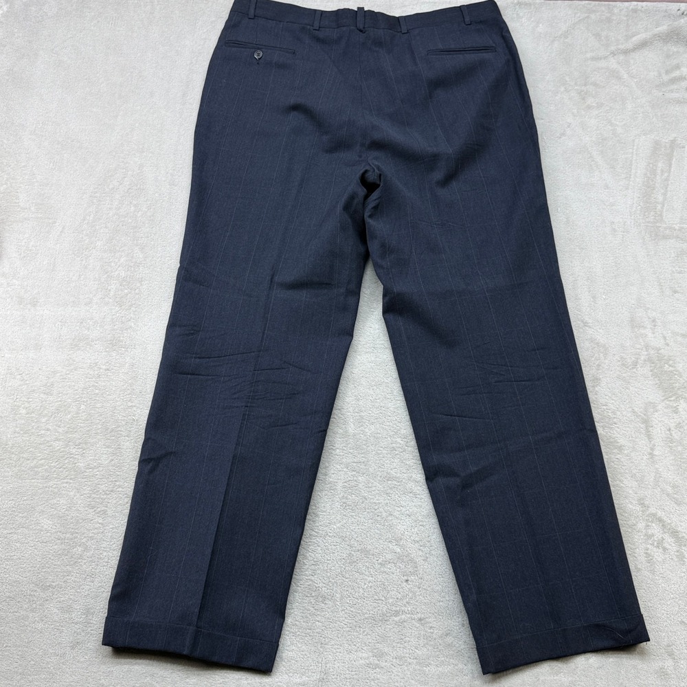 Evan-Picone Suit Mens 44L Navy Blue Pinstripe Wool 2-Piece Blazer Trousers USA - Picture 16 of 16